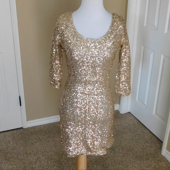 Dresses & Skirts - Gold Sequin New Year Dress NYE